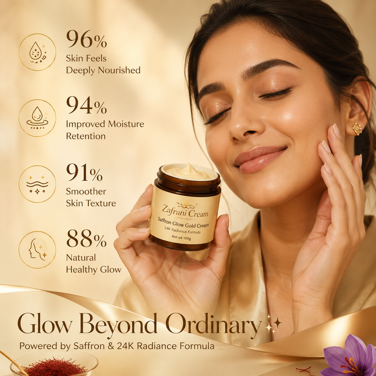 Zafrani Glow Gold Cream – 24K Radiance Formula BUY 1 GET 1 FREE