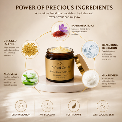 Zafrani Glow Gold Cream – 24K Radiance Formula BUY 1 GET 1 FREE