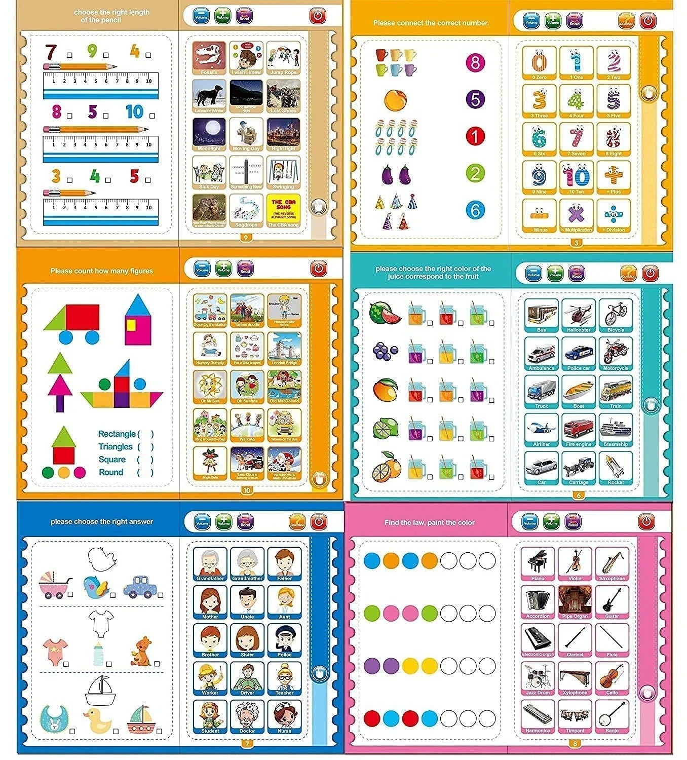Fun Musical Study Book for Toddlers | Early Learning Sound Book